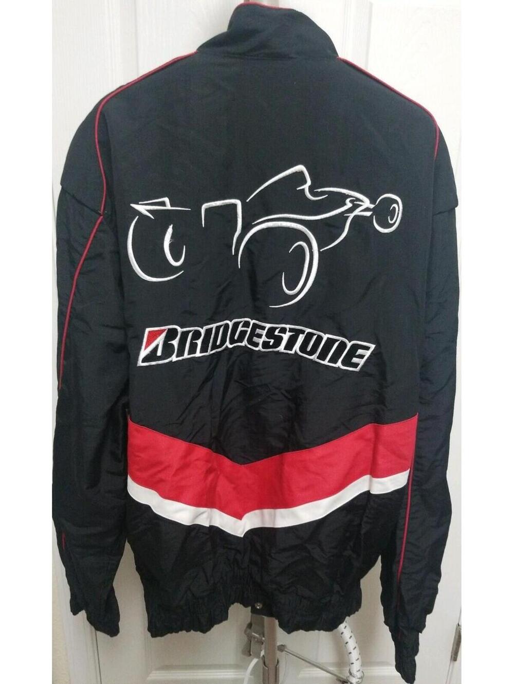 Bridgestone Tires Indy Racking Jacket Zip & Snap Front Mens Large Embroidered ++